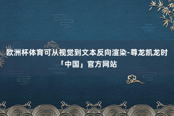 欧洲杯体育可从视觉到文本反向渲染-尊龙凯龙时「中国」官方网站