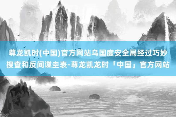 尊龙凯时(中国)官方网站乌国度安全局经过巧妙搜查和反间谍圭表-尊龙凯龙时「中国」官方网站