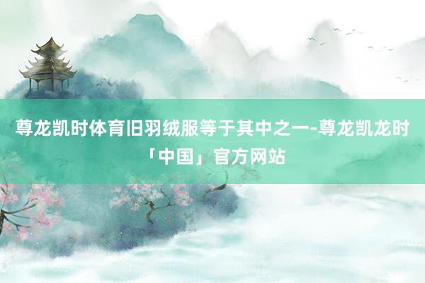 尊龙凯时体育旧羽绒服等于其中之一-尊龙凯龙时「中国」官方网站