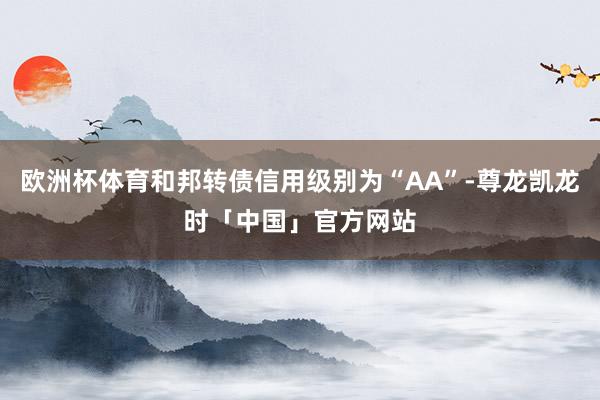 欧洲杯体育和邦转债信用级别为“AA”-尊龙凯龙时「中国」官方网站
