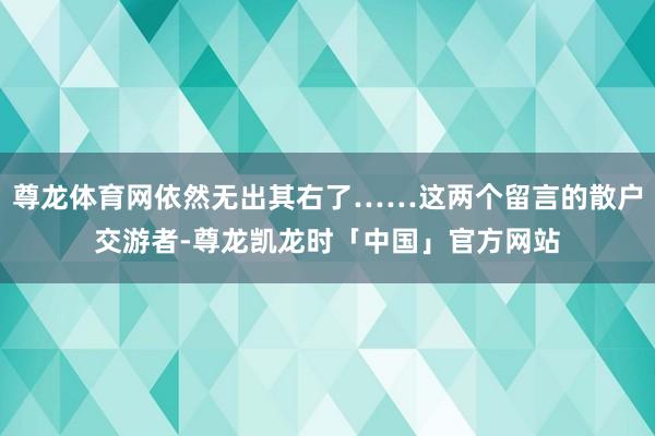 尊龙体育网依然无出其右了……这两个留言的散户交游者-尊龙凯龙时「中国」官方网站