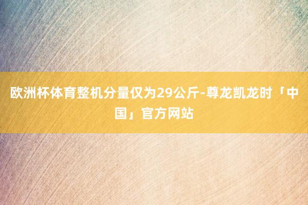 欧洲杯体育整机分量仅为29公斤-尊龙凯龙时「中国」官方网站