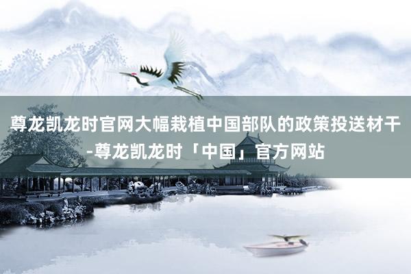 尊龙凯龙时官网大幅栽植中国部队的政策投送材干-尊龙凯龙时「中国」官方网站