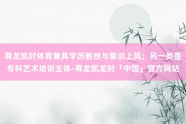 尊龙凯时体育兼具学历教授与集训上风;另一类是专科艺术培训主体-尊龙凯龙时「中国」官方网站