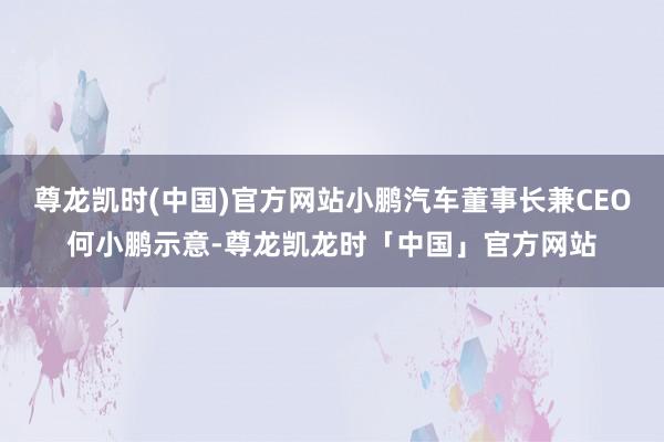 尊龙凯时(中国)官方网站小鹏汽车董事长兼CEO何小鹏示意-尊龙凯龙时「中国」官方网站